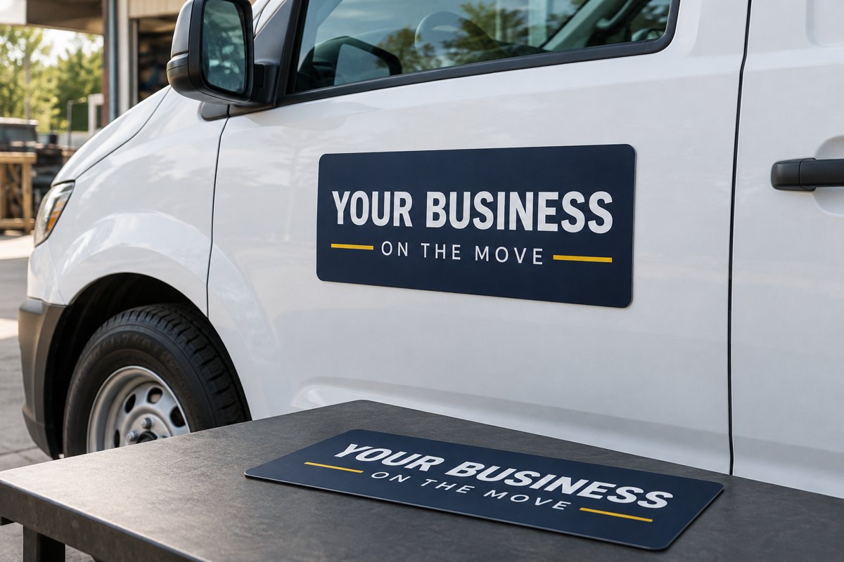 Magnetic vehicle signs — illustrative product example