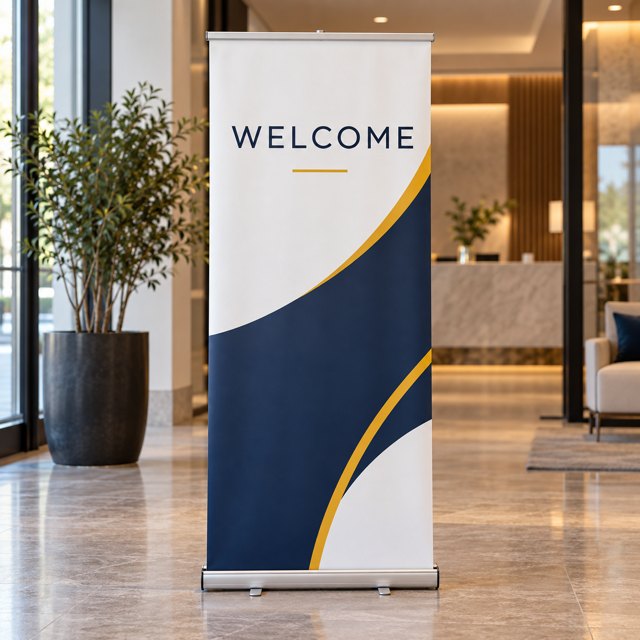 Retractable banner display — illustrative product example